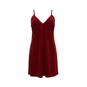 Aritzia Burgundy Dress/ Faux suede/ size M/ V-neck, spaghetti strap midi. 90s